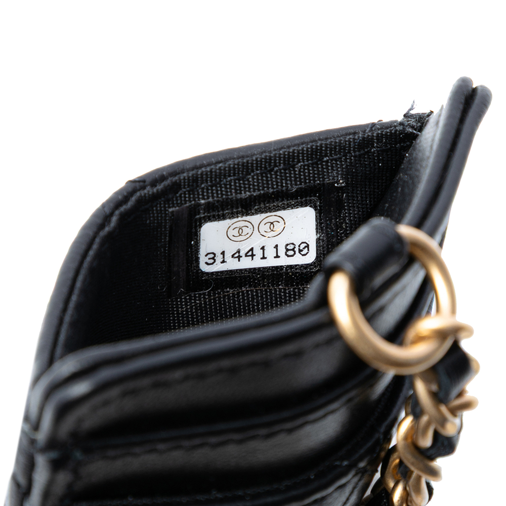 Pre-Loved Chanel Quilted Lambskin Pearl Crown CC Wristlet Multi Pouches - Picture 5 of 7